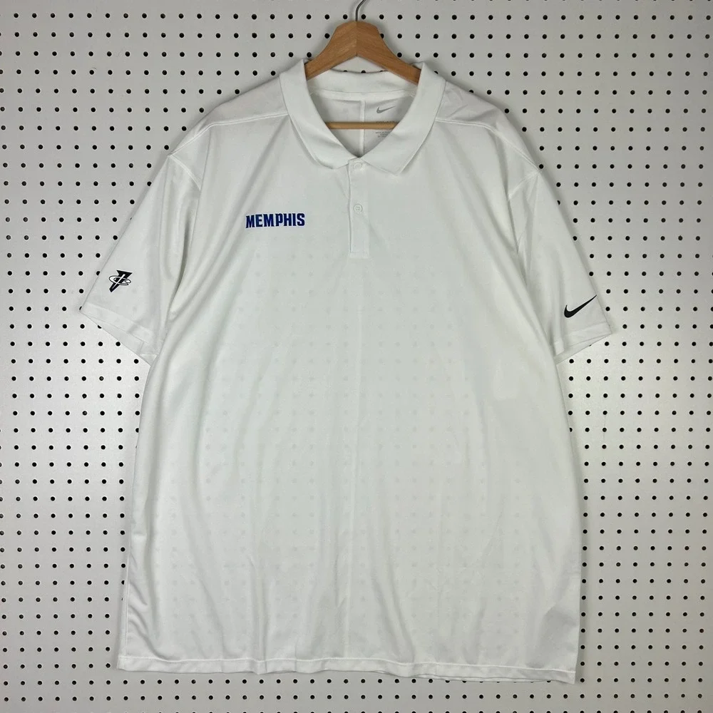 Nike 1 Cent Memphis Tigers Polo Shirt 3XL Penny Hardaway DriFit White Basketball